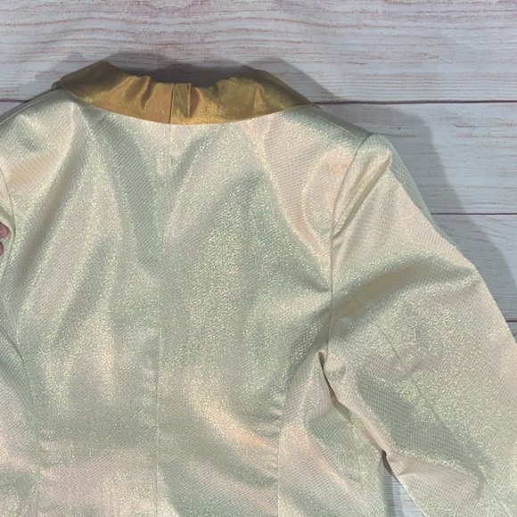 VINTAGE Y2K Terramina Cream Satin Blazer with Gold Collar sz 18 EUC - Picture 5 of 8
